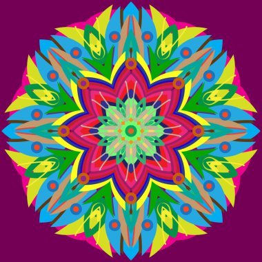 Yeni simetrik soyut mandala. Duvar kağıdı, desen dolgularını, web sayfaları, yüzey dokuları için dekoratif nesne-ebilmek var olmak kullanılmış.