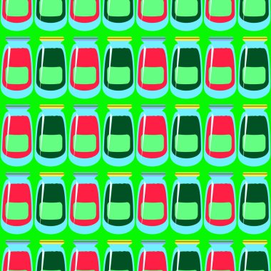 Kavanoz ile rustik ev konserve yeni dikişsiz desen arka planı için.