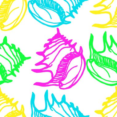 Yaz güzel çok renkli deniz kabukları sorunsuz arka plan soyut.