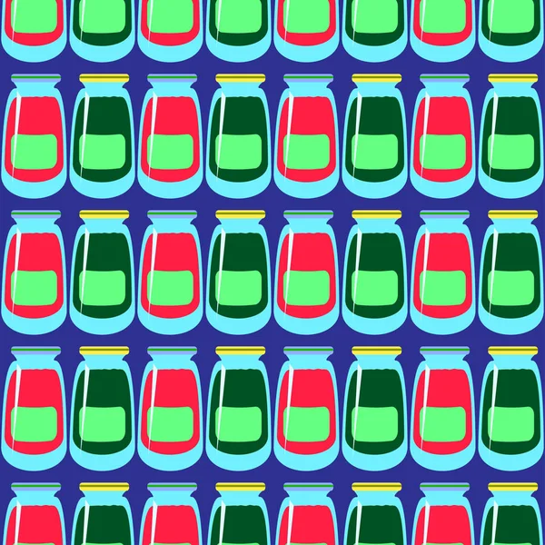 Kavanoz ile rustik ev konserve yeni dikişsiz desen arka planı için.