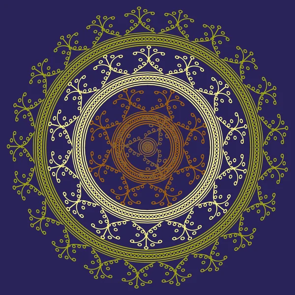 Mandala Abstracto Colorido Simple Ornamento Circular Brillante Consiste Formas Simples — Vector de stock