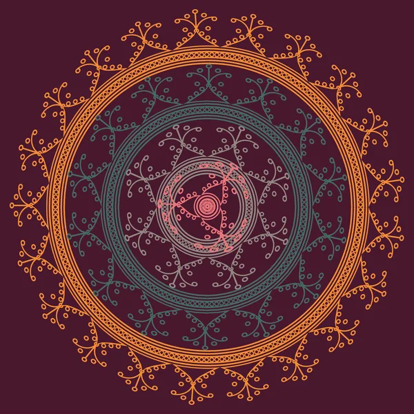Basit renkli soyut mandala. Parlak dairesel süsleme basit şekiller oluşur. 