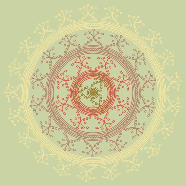 Basit renkli soyut mandala. Parlak dairesel süsleme basit şekiller oluşur. 