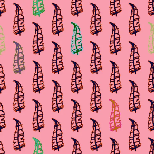 Memphis tarzı zemin ağaç yaprakları 