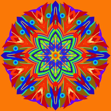 Yeni simetrik soyut mandala. Duvar kağıdı, desen dolgularını, web sayfaları, yüzey dokuları için dekoratif nesne-ebilmek var olmak kullanılmış.