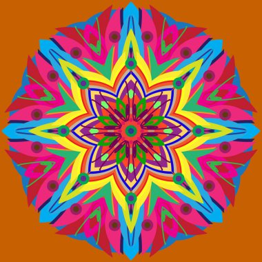 Yeni simetrik soyut mandala. Duvar kağıdı, desen dolgularını, web sayfaları, yüzey dokuları için dekoratif nesne-ebilmek var olmak kullanılmış.