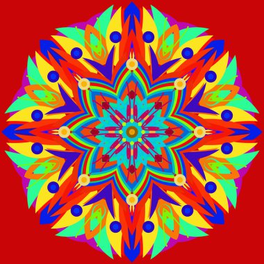 Yeni simetrik soyut mandala. Duvar kağıdı, desen dolgularını, web sayfaları, yüzey dokuları için dekoratif nesne-ebilmek var olmak kullanılmış.