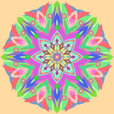 Yeni simetrik soyut mandala. Duvar kağıdı, desen dolgularını, web sayfaları, yüzey dokuları için dekoratif nesne-ebilmek var olmak kullanılmış.