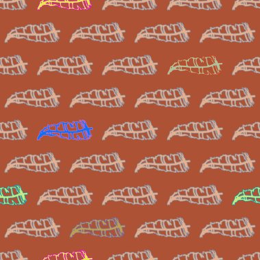 Memphis tarzı zemin ağaç yaprakları 