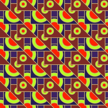 Çok renkli geometrik geleneksel seamless modeli, vektör çizim