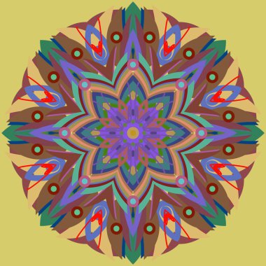 Yeni simetrik soyut mandala. Duvar kağıdı, desen dolgularını, web sayfaları, yüzey dokuları için dekoratif nesne-ebilmek var olmak kullanılmış.
