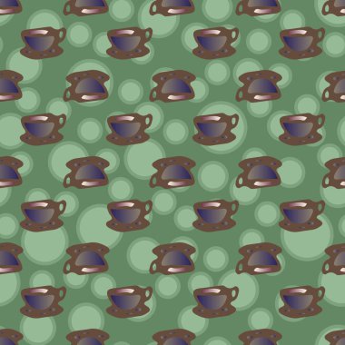 Bardak kahve veya çay arka plan seamless modeli üzerinde noktalı.