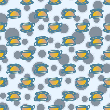 Bardak kahve veya çay arka plan seamless modeli üzerinde noktalı.