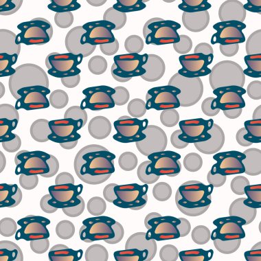 Bardak kahve veya çay arka plan seamless modeli üzerinde noktalı.