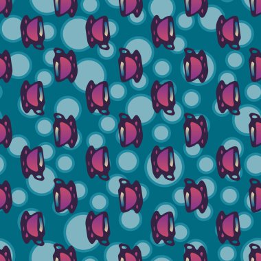 Bardak kahve veya çay arka plan seamless modeli üzerinde noktalı.