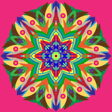 Yeni simetrik soyut mandala. Duvar kağıdı, desen dolgularını, web sayfaları, yüzey dokuları için dekoratif nesne-ebilmek var olmak kullanılmış.