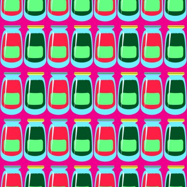 Kavanoz ile rustik ev konserve yeni dikişsiz desen arka planı için.