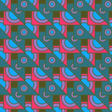 Çok renkli geometrik geleneksel seamless modeli, vektör çizim