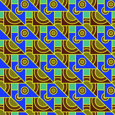 Çok renkli geometrik geleneksel seamless modeli, vektör çizim