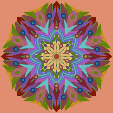 Yeni simetrik soyut mandala. Duvar kağıdı, desen dolgularını, web sayfaları, yüzey dokuları için dekoratif nesne-ebilmek var olmak kullanılmış.