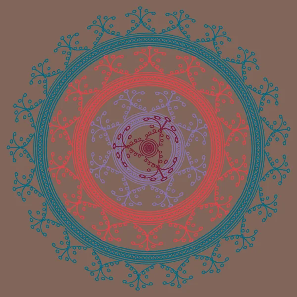 Mandala Abstracto Colorido Simple Ornamento Circular Brillante Consiste Formas Simples — Vector de stock