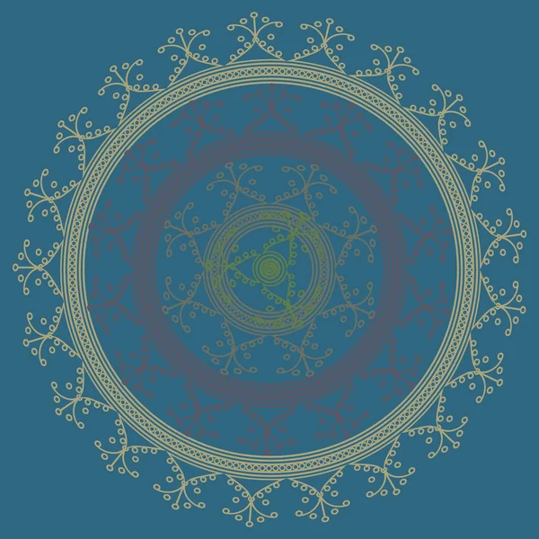 Mandala Abstracto Colorido Simple Ornamento Circular Brillante Consiste Formas Simples — Vector de stock