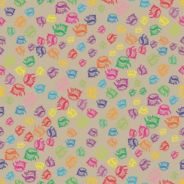 Yaz güzel çok renkli deniz kabukları sorunsuz arka plan soyut.