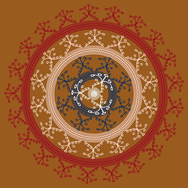 Basit renkli soyut mandala. Parlak dairesel süsleme basit şekiller oluşur. 