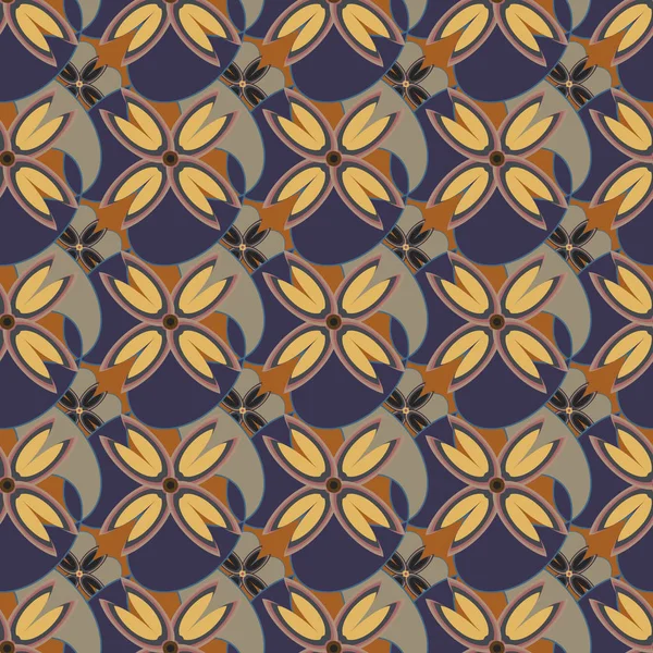 Neue Einfache Abstrakte Geometrische Nahtlose Muster Mit Blumen Als Hintergrund — Stockvektor