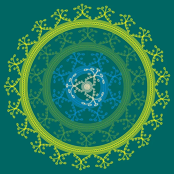 Mandala Abstracto Colorido Simple Ornamento Circular Brillante Consiste Formas Simples — Vector de stock