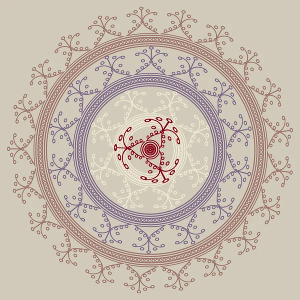 Basit renkli soyut mandala. Parlak dairesel süsleme basit şekiller oluşur. 