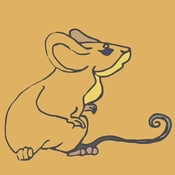 Απλά Χαριτωμένο Ποντίκι Καφέ Χαρακτήρα — Διανυσματικό Αρχείο