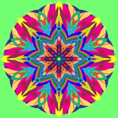 Yeni simetrik soyut mandala. Duvar kağıdı, desen dolgularını, web sayfaları, yüzey dokuları için dekoratif nesne-ebilmek var olmak kullanılmış.