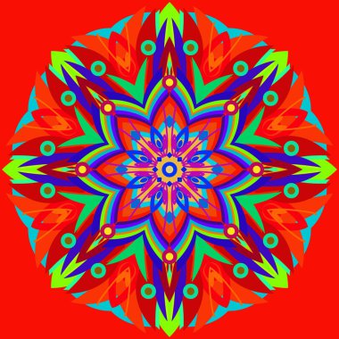 Yeni simetrik soyut mandala. Duvar kağıdı, desen dolgularını, web sayfaları, yüzey dokuları için dekoratif nesne-ebilmek var olmak kullanılmış.