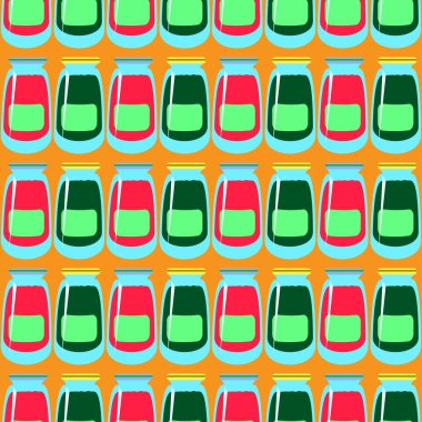 Kavanoz ile rustik ev konserve yeni dikişsiz desen arka planı için.