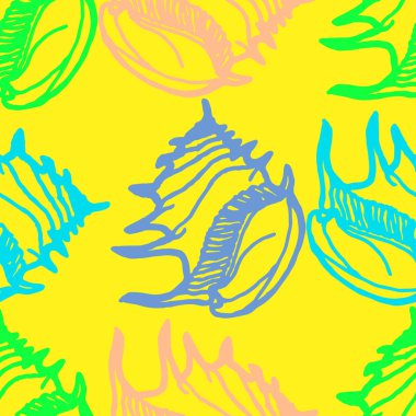 Yaz güzel çok renkli deniz kabukları sorunsuz arka plan soyut.