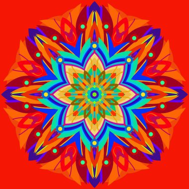 Yeni simetrik soyut mandala. Duvar kağıdı, desen dolgularını, web sayfaları, yüzey dokuları için dekoratif nesne-ebilmek var olmak kullanılmış.