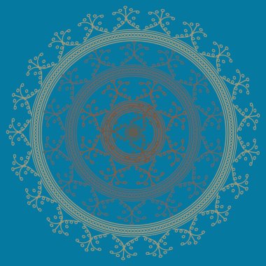 Basit renkli soyut mandala. Parlak dairesel süsleme basit şekiller oluşur. 