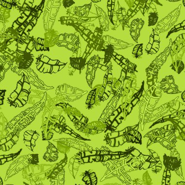 Memphis tarzı zemin ağaç yaprakları 