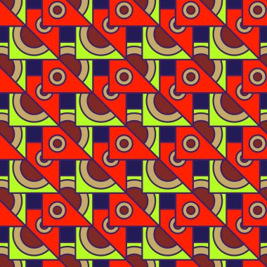 Çok renkli geometrik geleneksel seamless modeli, vektör çizim