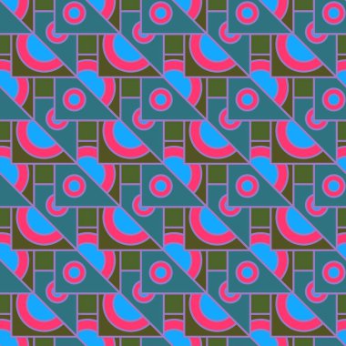 Çok renkli geometrik geleneksel seamless modeli, vektör çizim