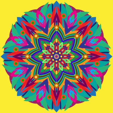 Yeni simetrik soyut mandala. Duvar kağıdı, desen dolgularını, web sayfaları, yüzey dokuları için dekoratif nesne-ebilmek var olmak kullanılmış.