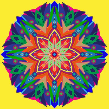 Yeni simetrik soyut mandala. Duvar kağıdı, desen dolgularını, web sayfaları, yüzey dokuları için dekoratif nesne-ebilmek var olmak kullanılmış.