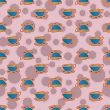 Bardak kahve veya çay arka plan seamless modeli üzerinde noktalı.