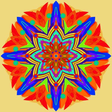 Yeni simetrik soyut mandala. Duvar kağıdı, desen dolgularını, web sayfaları, yüzey dokuları için dekoratif nesne-ebilmek var olmak kullanılmış.