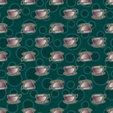 Bardak kahve veya çay arka plan seamless modeli üzerinde noktalı.