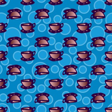 Bardak kahve veya çay arka plan seamless modeli üzerinde noktalı.