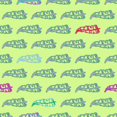 Memphis tarzı zemin ağaç yaprakları 