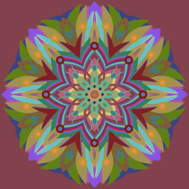 Yeni simetrik soyut mandala. Duvar kağıdı, desen dolgularını, web sayfaları, yüzey dokuları için dekoratif nesne-ebilmek var olmak kullanılmış.
