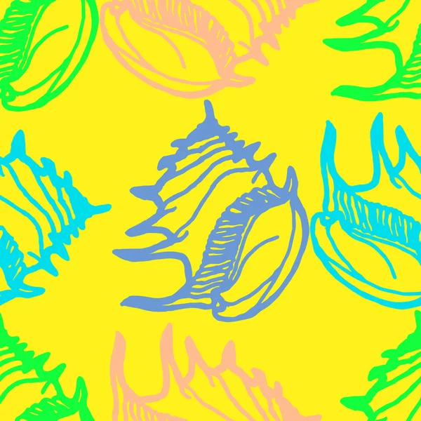 Yaz güzel çok renkli deniz kabukları sorunsuz arka plan soyut.